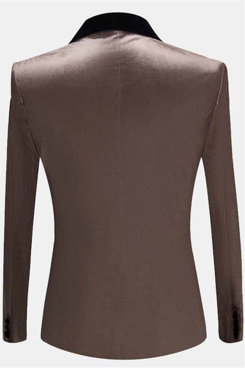Prom Grey Velvet Blazer Men Slim Fit Casual Blazer
