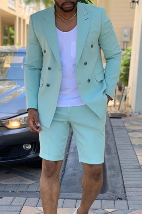 Bruce Summer Green Fashion Pointed Lapel Men Suitable For Prom