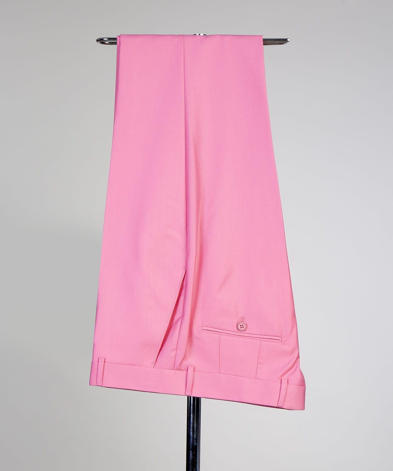 Donald Pink Fashionable Double Breasted Point Collar Men Suits