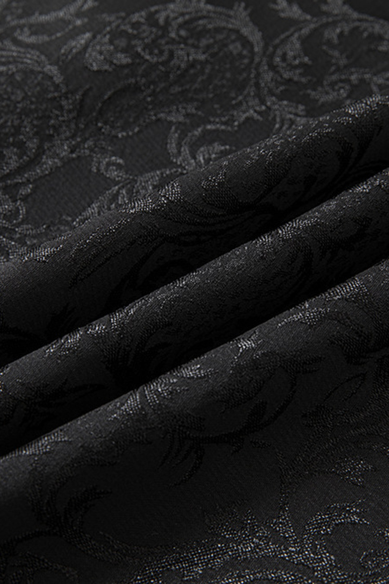 Black Shawl Collar Men's Jacquard Three-Piece Wedding Suit