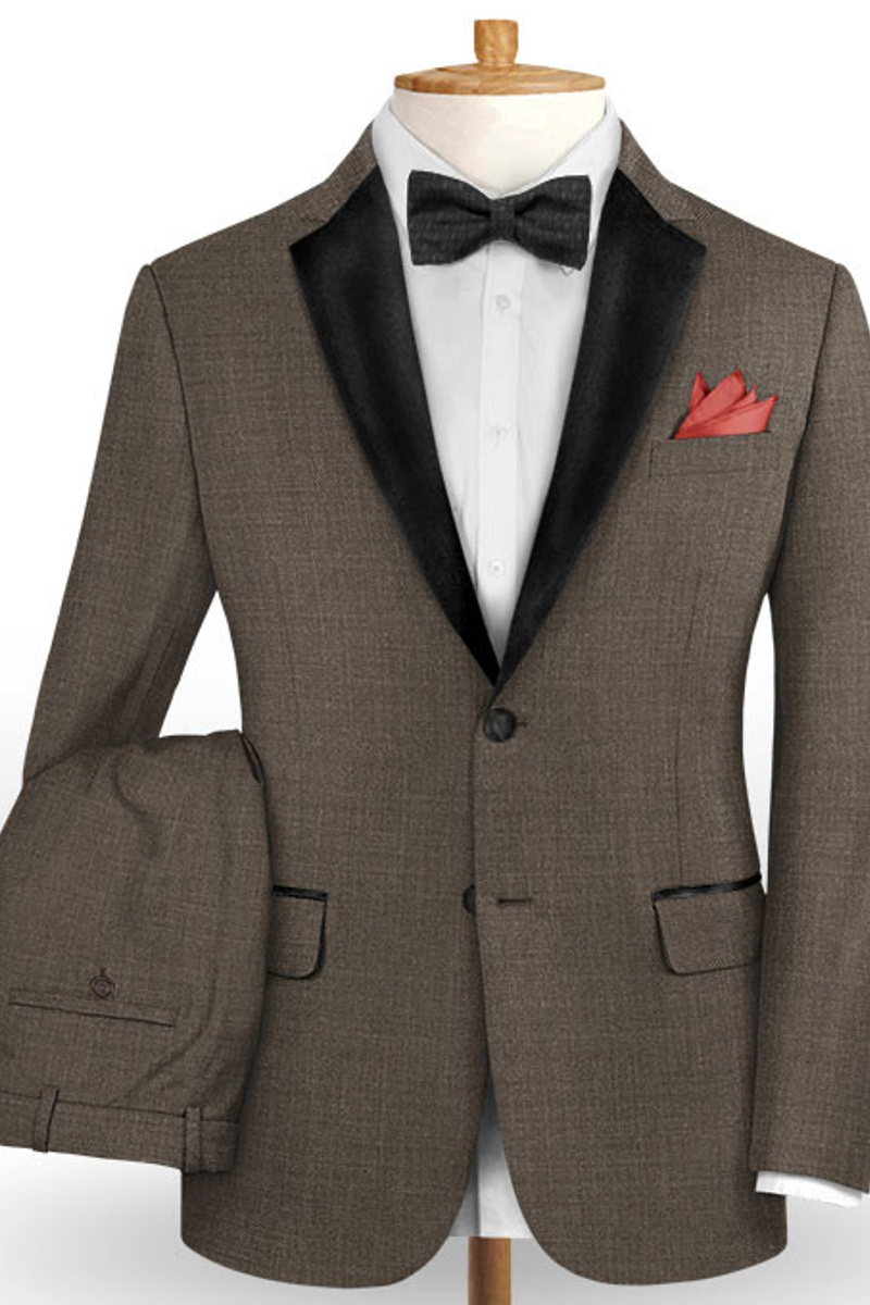 Brown Two Piece Tuxedo Two Button Casual Fashion Men Suit