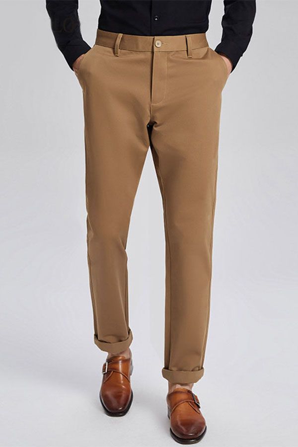 Daily Custom Men Khaki Cotton Business Pants