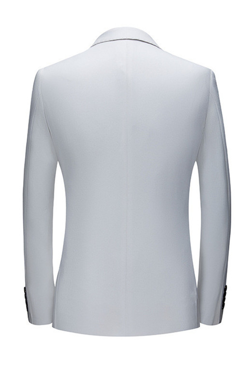 Jonathon Fashion White Notched Lapel Double Breasted Formal Suit