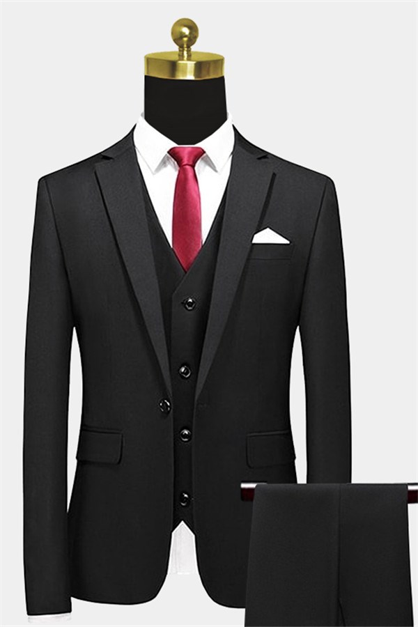 Modern Black Formal Suit Business Three-Piece Slim Tuxedo Online