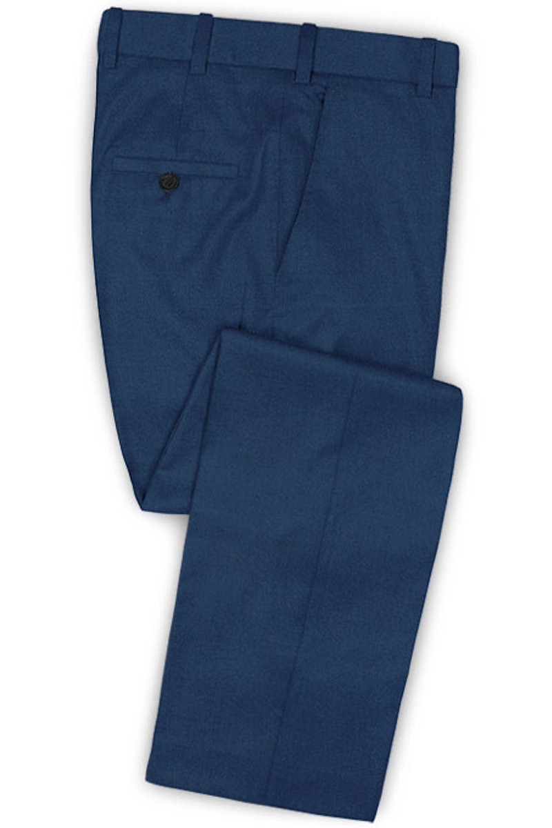 Slim Fit 2 Piece Blue Casual Prom Tuxedo Groom Notched Lapel Business Wedding Suit