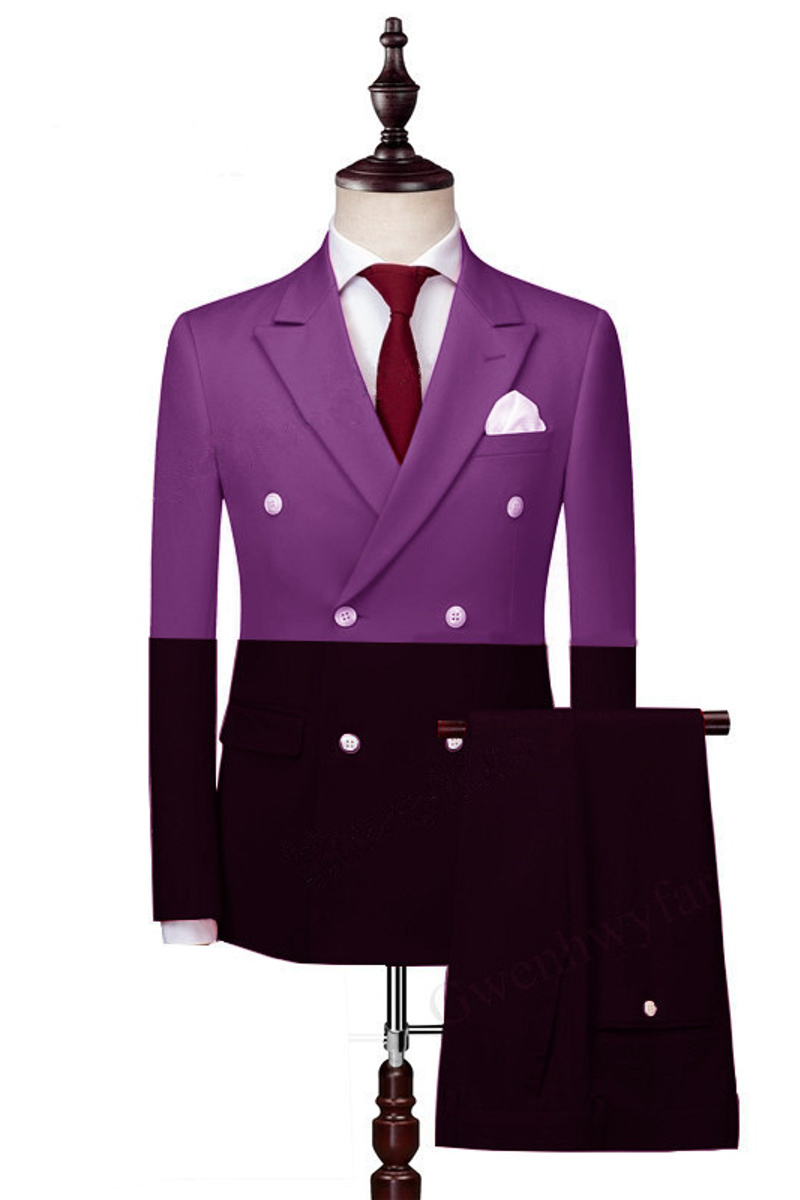 Joaquin Fashion Double Breasted Point Lapel Prom Men Suit