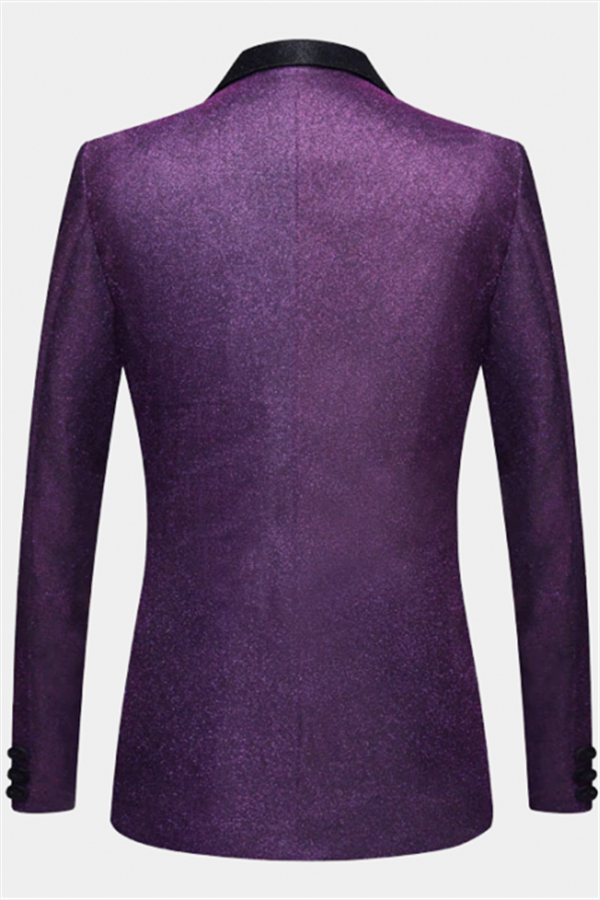 Sparkly Purple Sequins Blazer Online One Piece Shiny Prom Suits