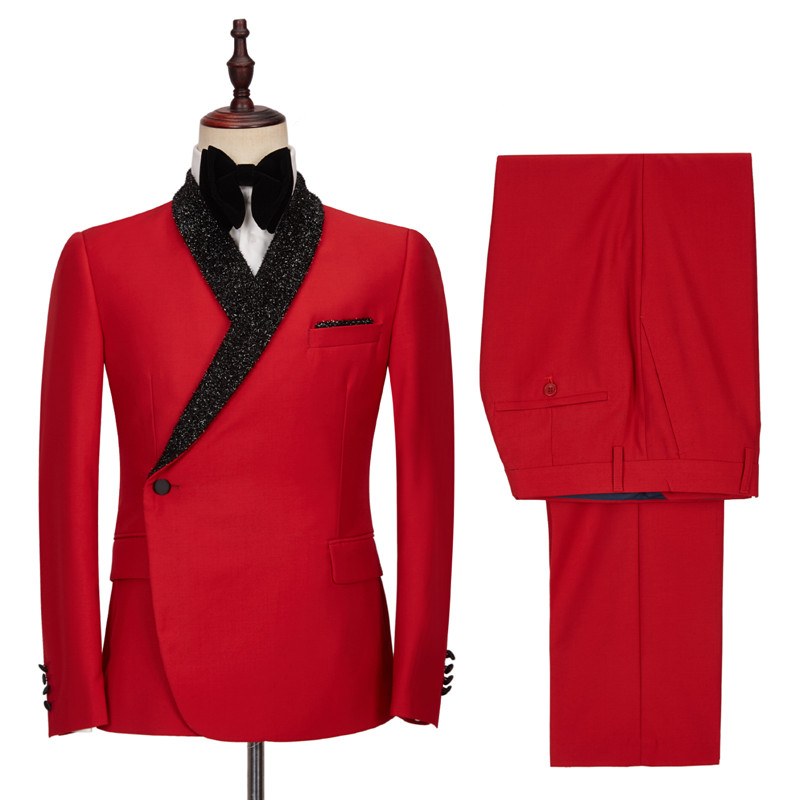 Axel Red Shawl Lapel Fashion Slim Fit Men's Suit