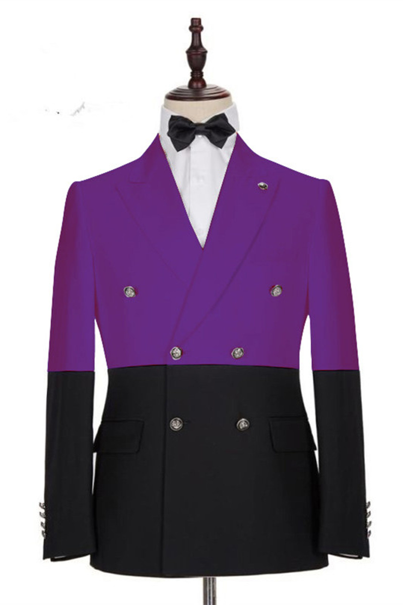Emmanuel Purple Double Breasted Point Lapel Prom Men Suit Online