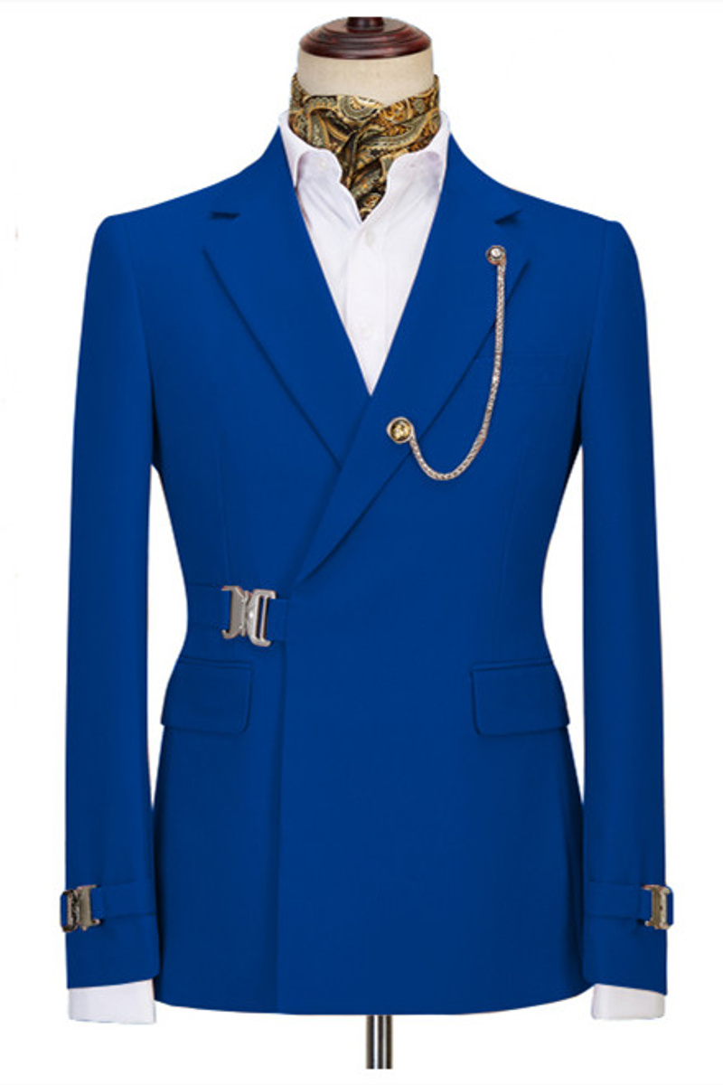 Jack Dark Blue Notched Lapel Two Piece Fashion Men Business Suit