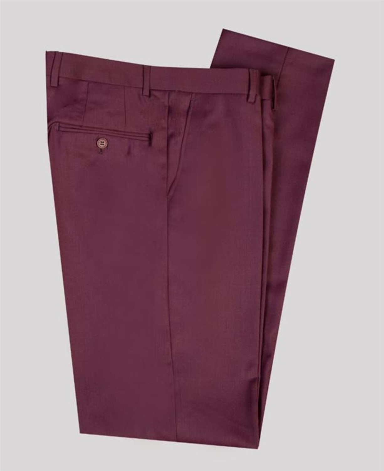 Fashion Burgundy Three-Piece Peaked Lapel Suit