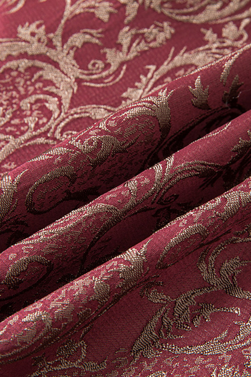 Red Shawl Collar Men's Jacquard Three-Piece Wedding Suit