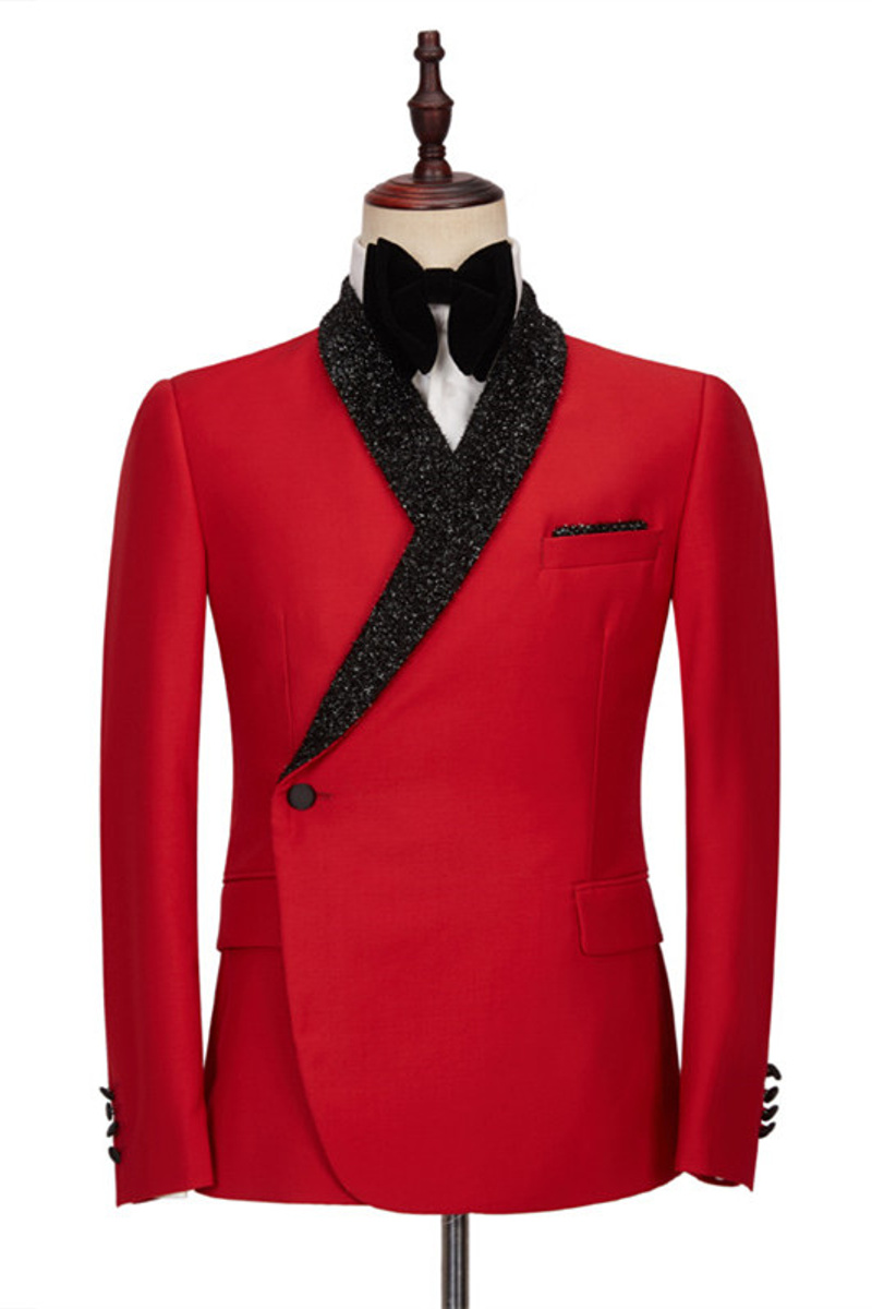 Axel Red Shawl Lapel Fashion Slim Fit Men's Suit