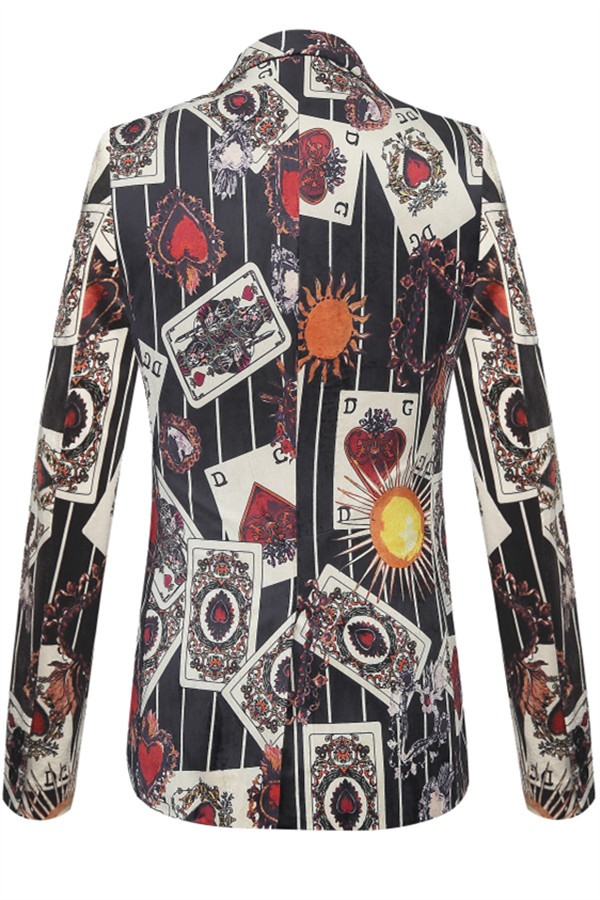 Fashion Playing Card Print Slim Fit Boys Blazer Online