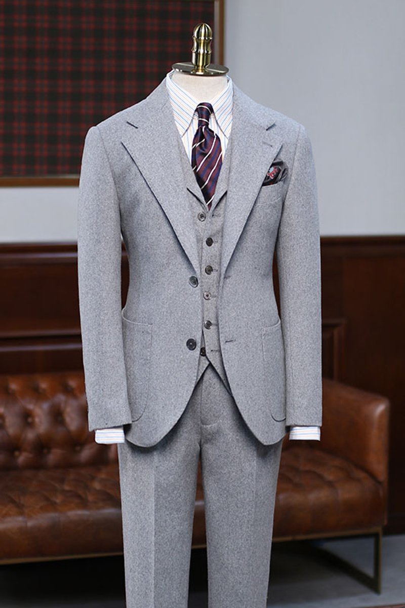 Adam Formal Three Piece Notched Lapel Slim Fit Tailored Business Suit