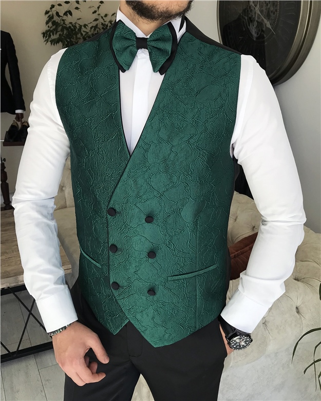 Italian Style Green Jacket Vest Trousers Wedding Suit Three Piece Suits Prom Suits