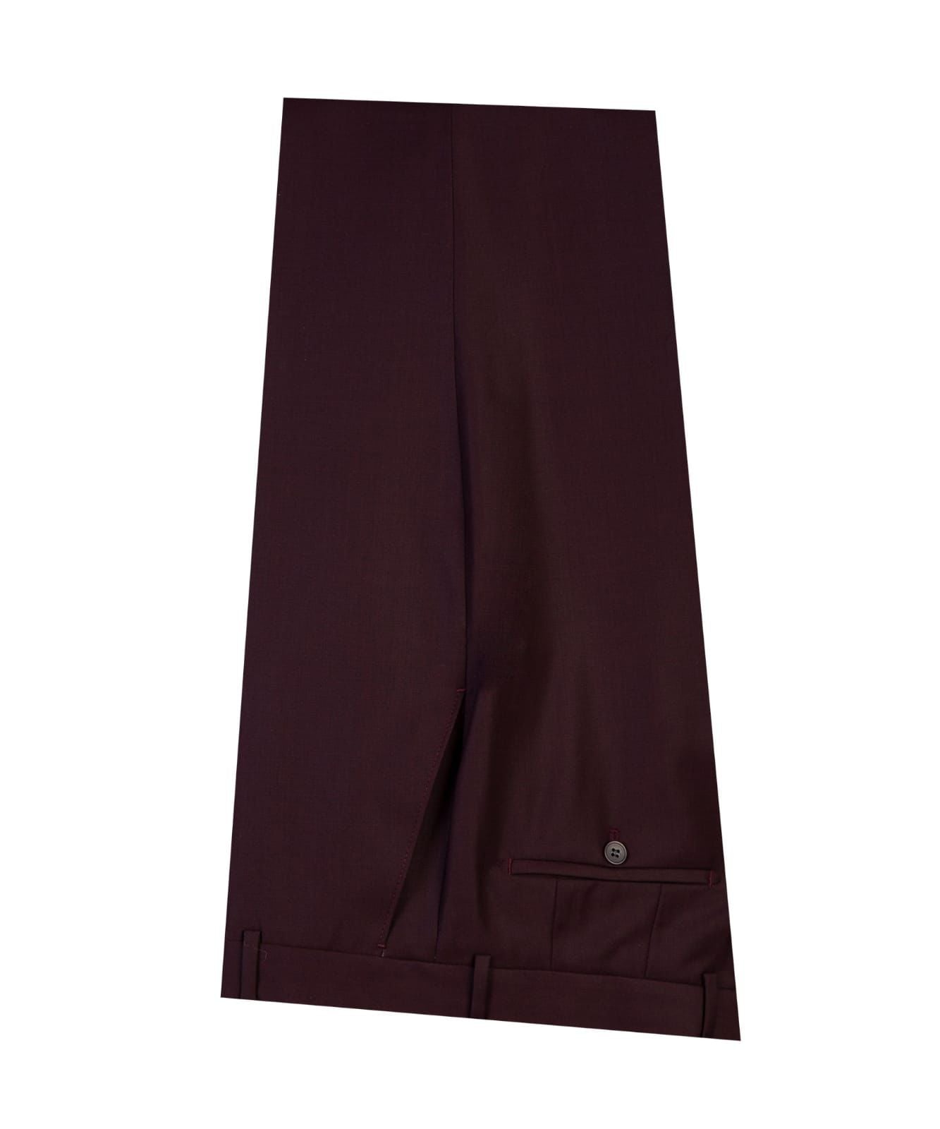 Fashionable Pointed Lapel Burgundy Double-Breasted Suit