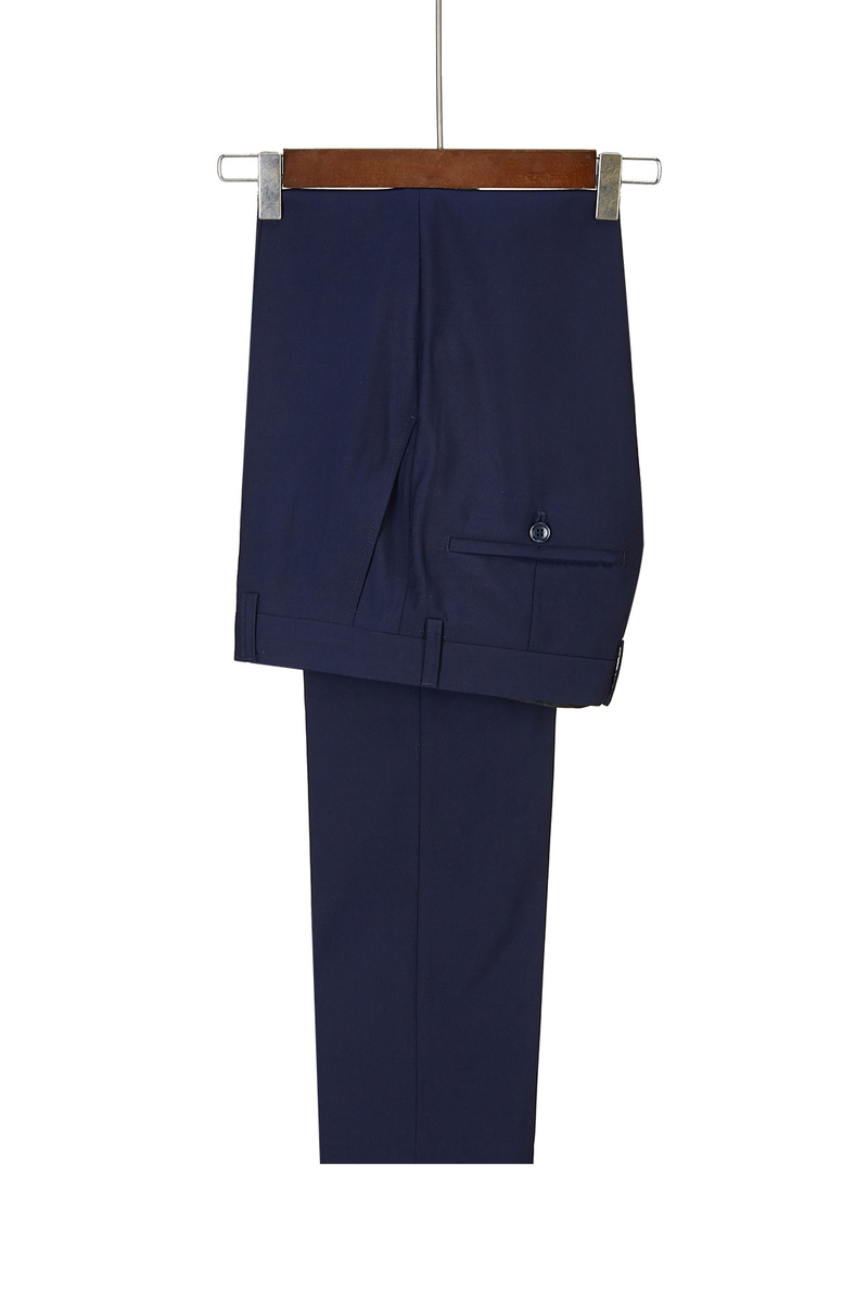Dylan Design Navy Blue Velvet Best Fit Three-Piece Sparkling Suit