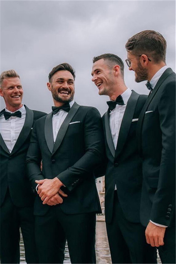 Xavier Dark Green Shawl Lapel One Button Slim Fit Wedding Groomsmen Suit Online