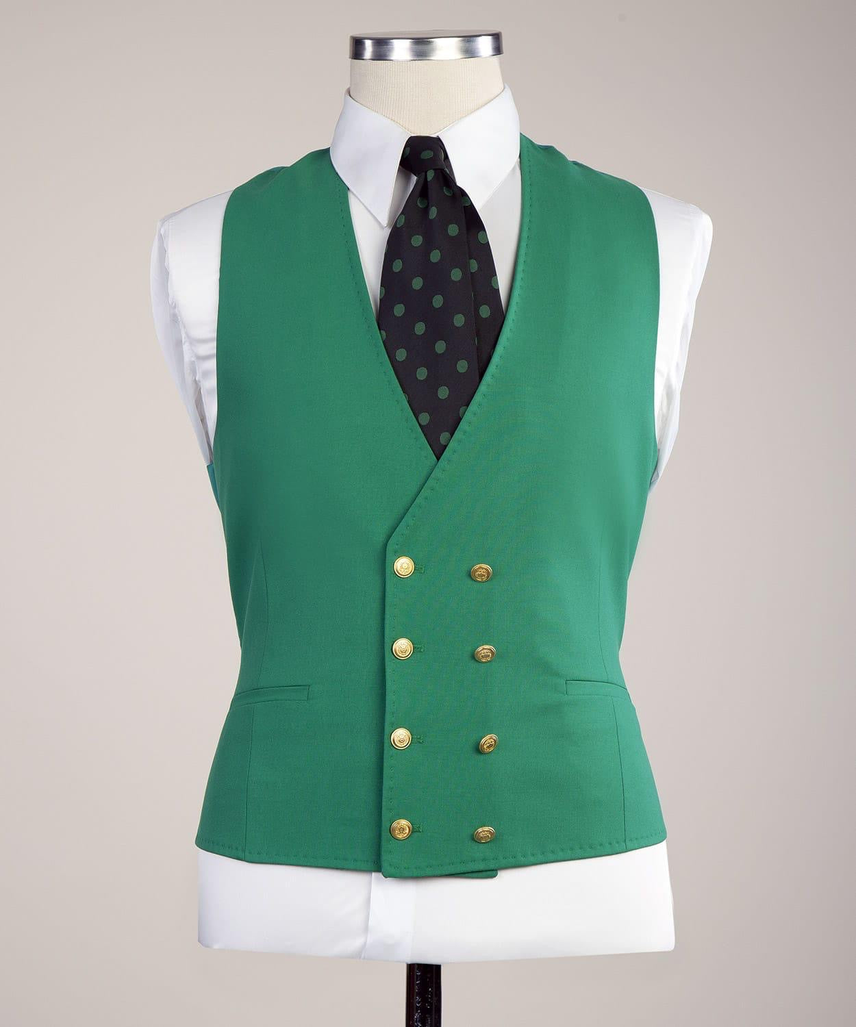 Fashion Green Point Collar Slim Fit Prom Men Suits
