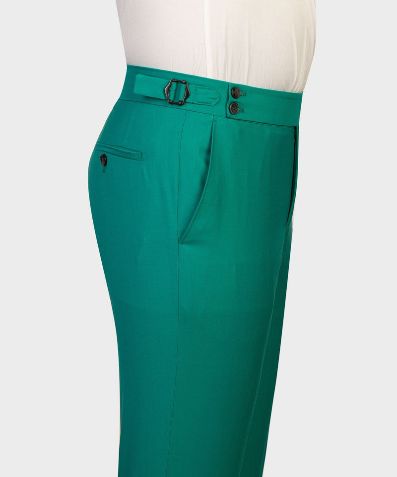 Green Pointed Lapel Three Piece Fashion Prom Suit