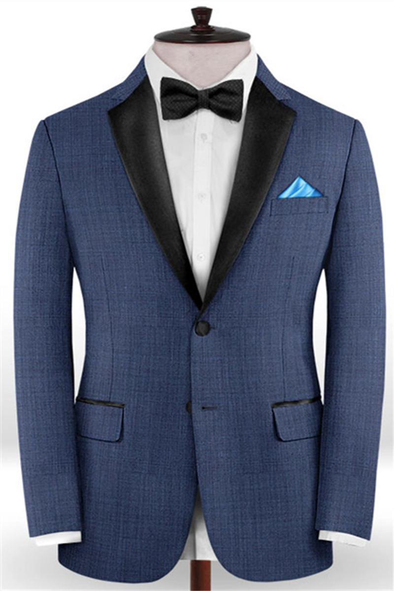 Trendy Blue Tailored Men Suits Two Business Tuxedos
