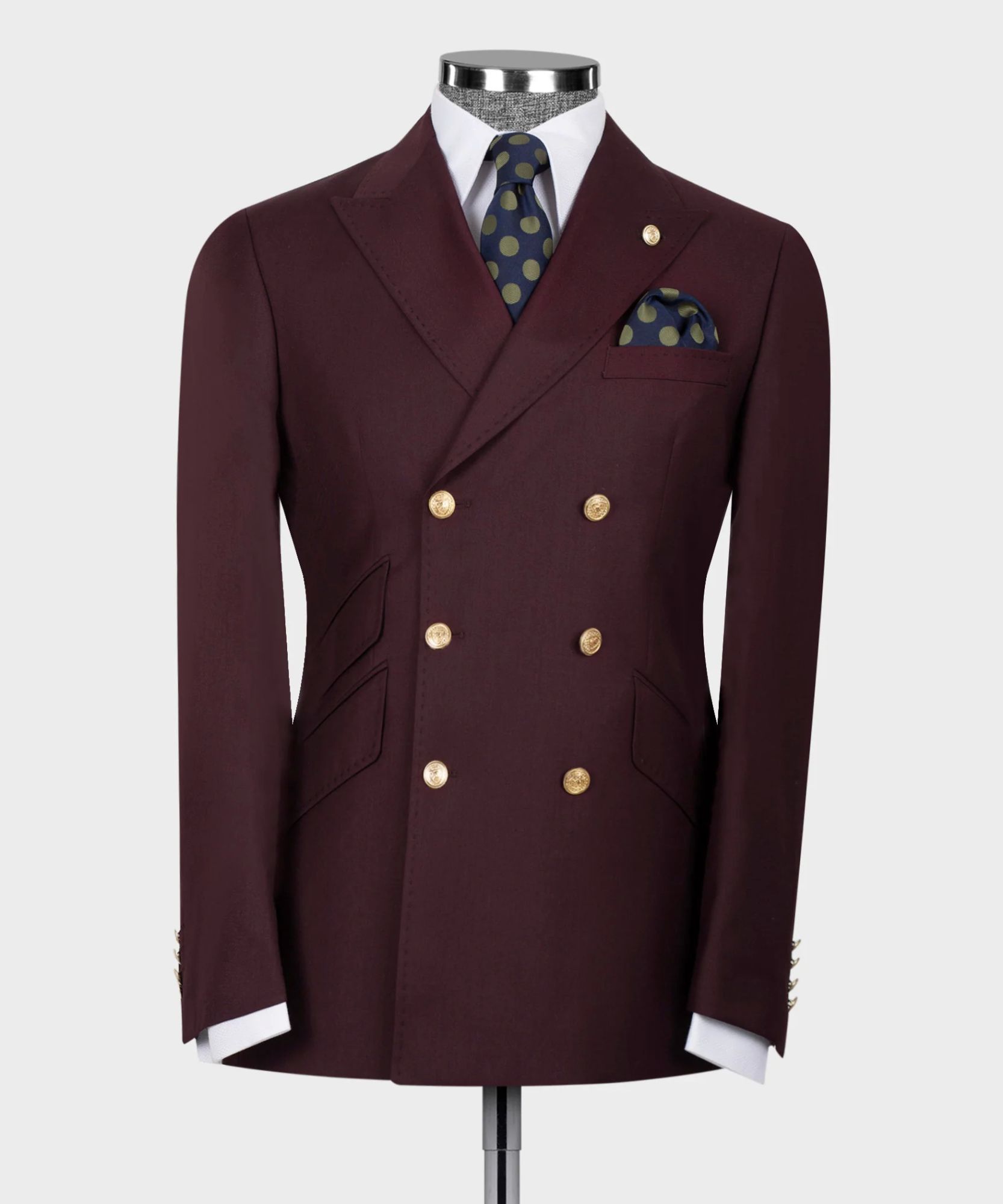 Chic Dark Brown Double-Breasted Six-Button Suit