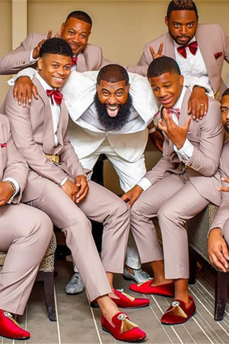 Fashion Knit Bow Tie Shawl Lapel Wedding Groomsmen Suit Online