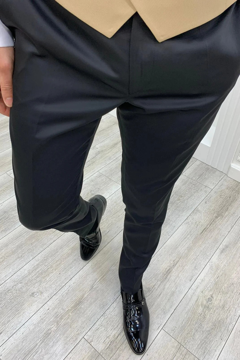 Stylish Gold Slim Fit Shawl Lapel Three Piece Tuxedo