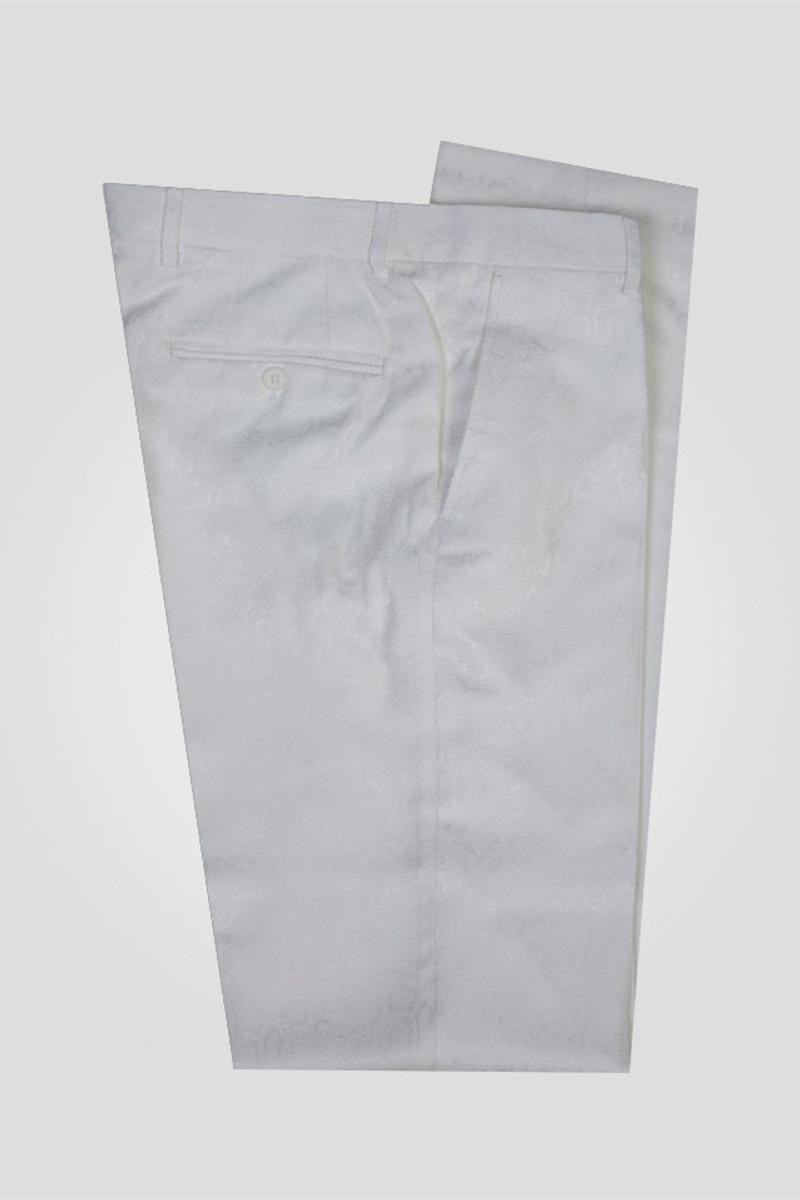 Roy White Jacquard Cape Lapel Double-Breasted Wedding Suit