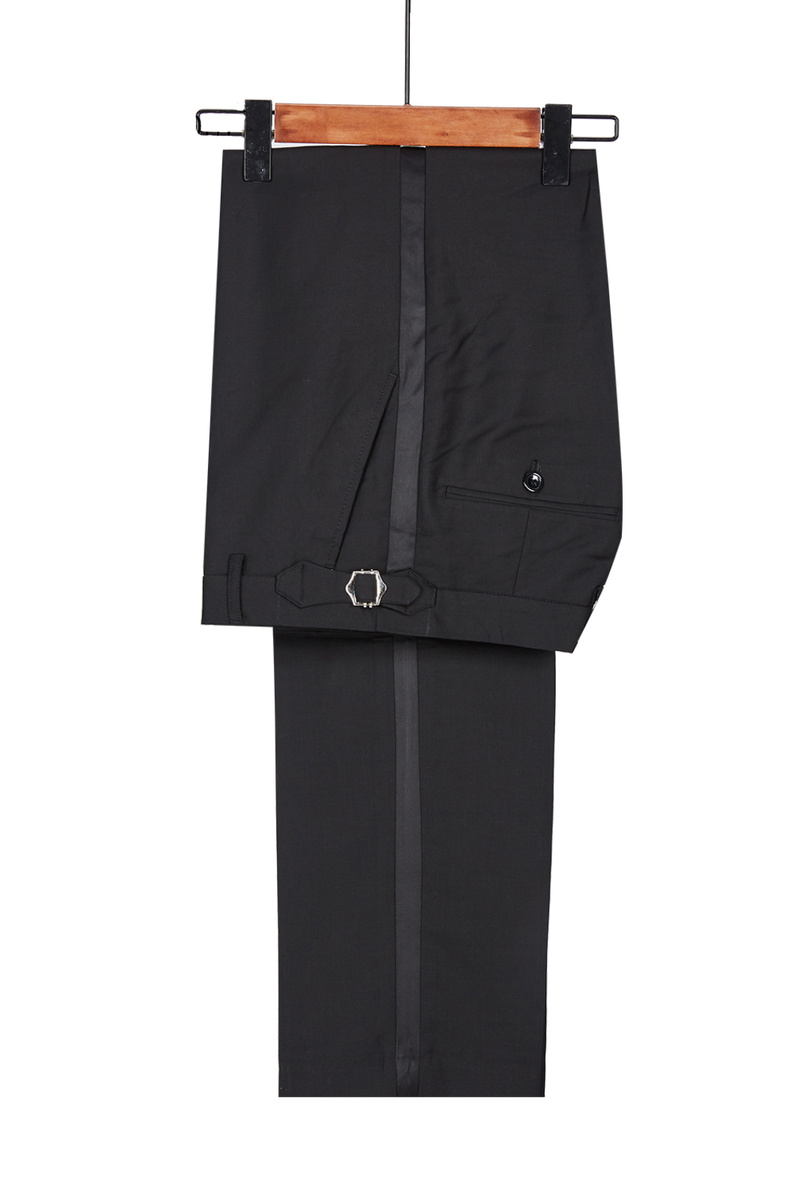 Dean Fashion New Royal Blue Jacquard Black Lapel Wedding Suit