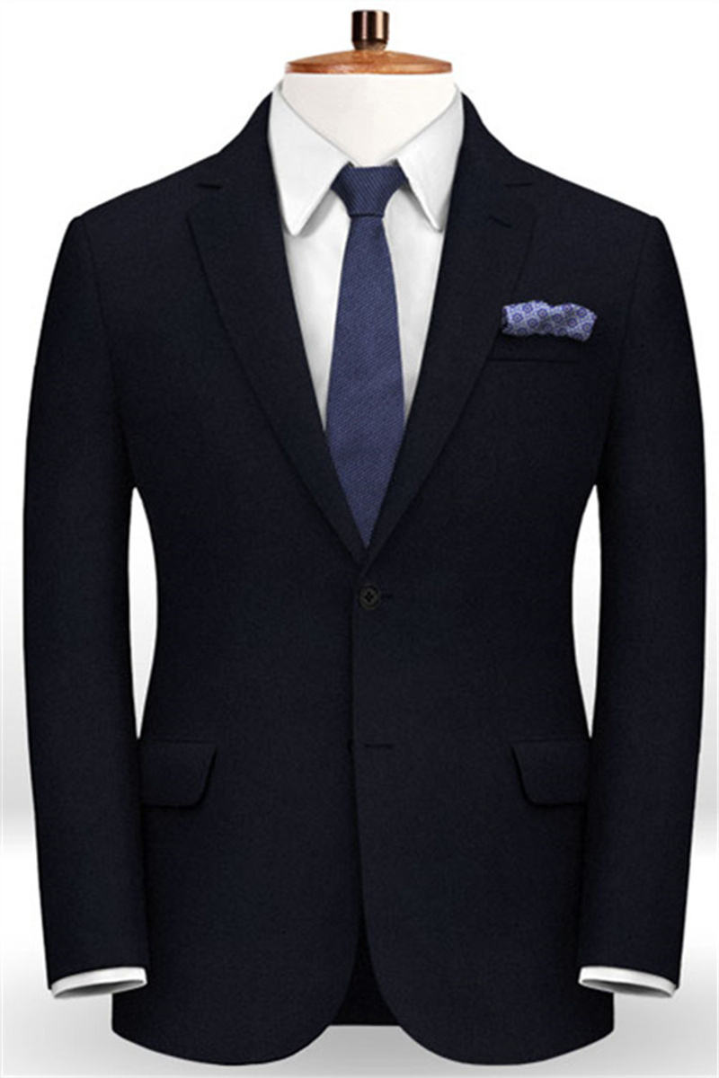 Dark Blue Two Piece Men Suit Men Business Notch Lapel Tuxedo