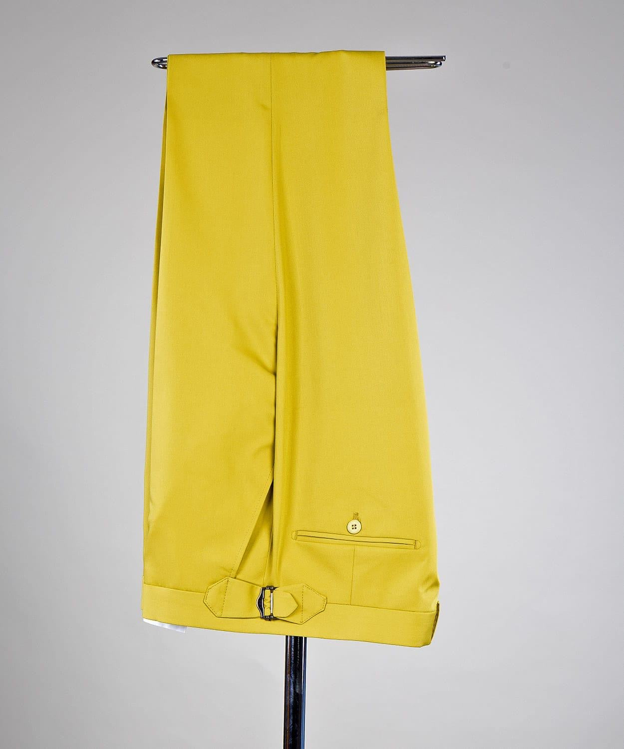 Yellow Point Collar Double Breasted Two-Piece Men Suits