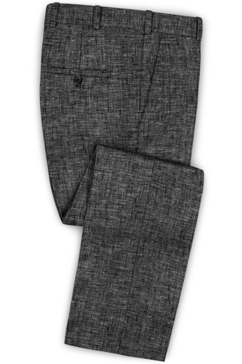 Linen Summer Beach Wedding Groom Tuxedo Handsome Slim Fit Men Suit