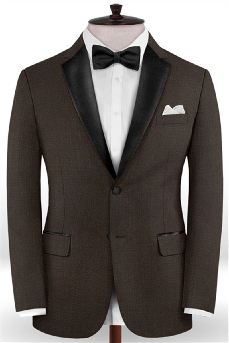 Dark Brown Business Formal Tuxedo Two Piece Men Suits Online