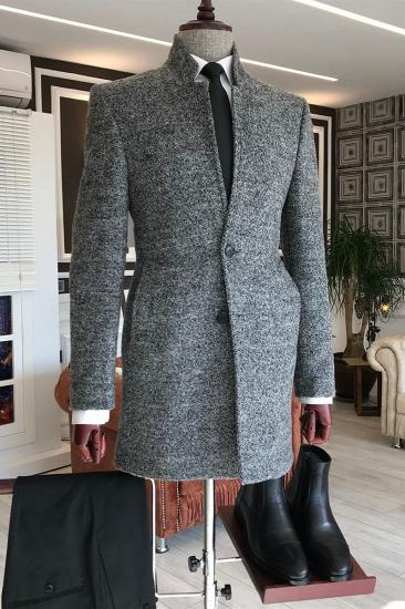 Andre Dark Grey Stand Collar Custom Mens Business Fleece Jacket