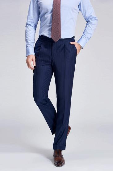 Gentleman Light Stripe Blue Pants In Men Formal Suit_2