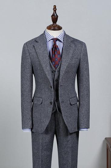 Lambert Formal Dark Grey 3-Pack Notched Lapel Slim Fit Suit_2