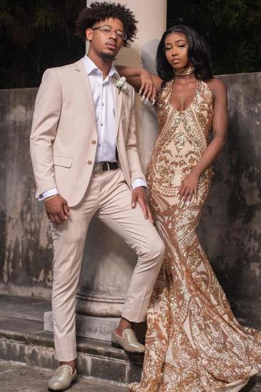 Men's Beige Slim Fit 2-Piece Suit | Formal Prom & Wedding Outfit_1