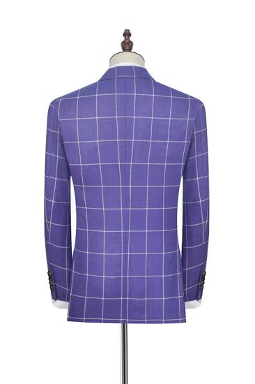 Check Patch Pocket Purple Mens Suit | Mens Notched Lapel Suit Suit_2