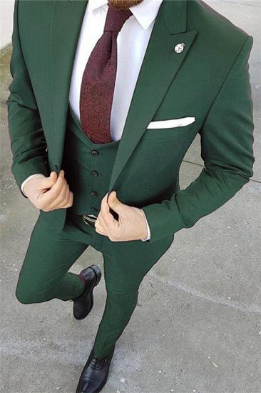 Purple Slim Fit three Pieces Tuxedo | Tailored Peak Lapel for Men/Groom/Wedding Dress Suit_2