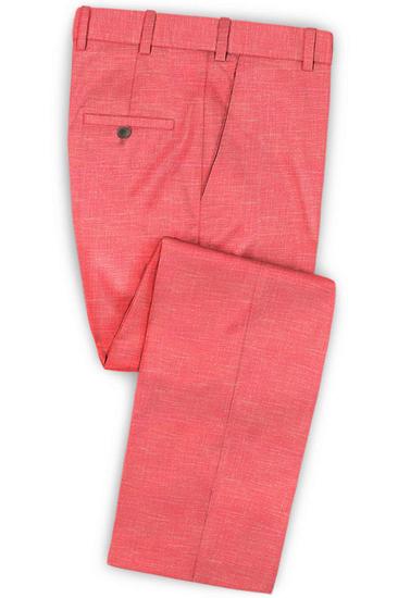 Design Summer Orange Linen Men Suit | Two Piece Notched Lapel Tuxedo_3