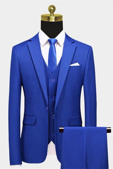 Royal Blue Notched Lapel Prom Suit |  3-Piece Formal Menswear_1