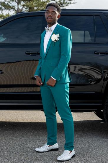 Kemp Chic Teal One Button Prom Suit With Satin Shawl Lapel | Men's Formal Tuxedo_3