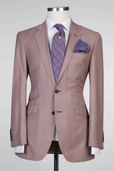 Deep Pink Slim Fit Notched Lapel Chic Prom Menwear_1