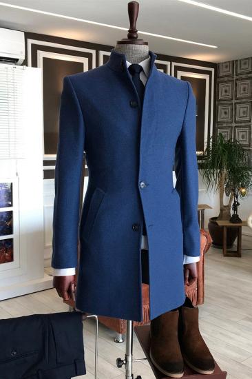 Michael Navy Stand Collar Slim Fit Winter Business Jacket_2