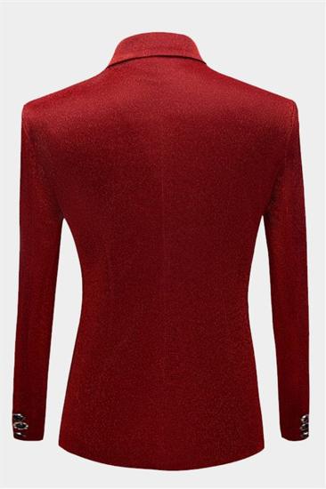 Red Sequin Lapel Blazer |  Gael One Button Men Blazer_2
