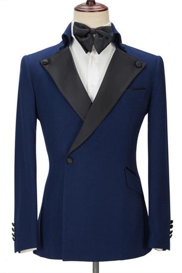 Davion Deep Navy Pointed Lapel Two Piece Stylish Men For Prom_1