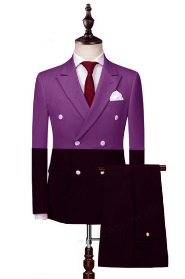 Joaquin Fashion Double Breasted Point Lapel Prom Mens Suit_1