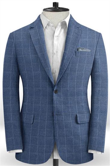 Navy Blue Groomsmen Suit | New Check Tuxedo Two Pieces_1